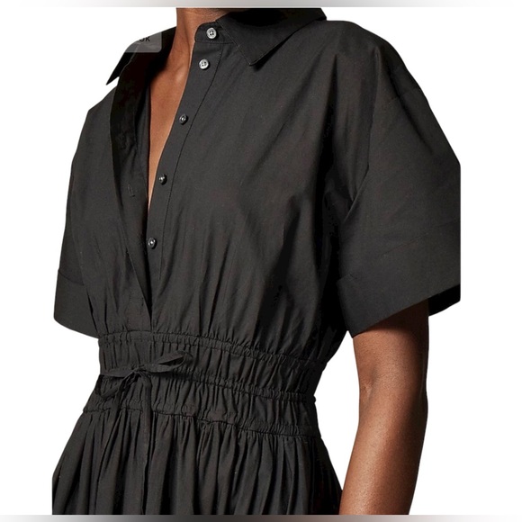 J. Crew Classic Black Elena Drama Midi Shirt-dress in cotton poplin NWT 8 - Picture 3 of 13